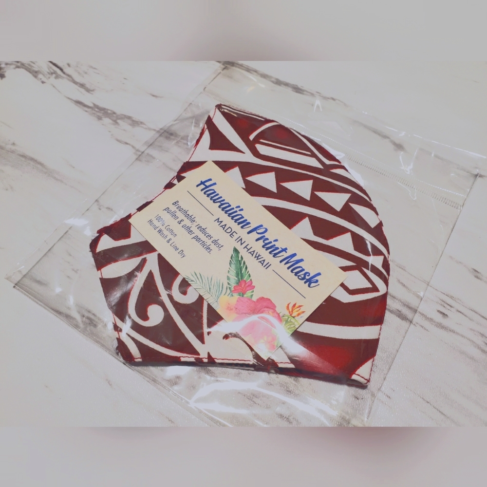 Hawaiian /Tribal Print Face Mask Made in Hawaii